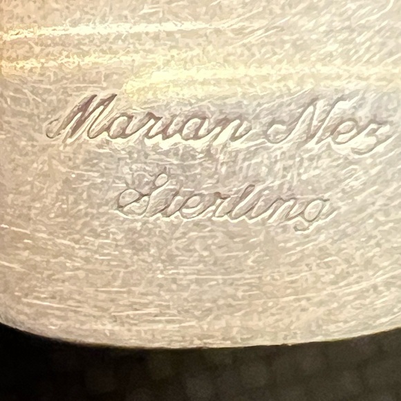 Navajo Marian Nez Sterling Chrysoprase Green Pendant - Picture 3 of 5